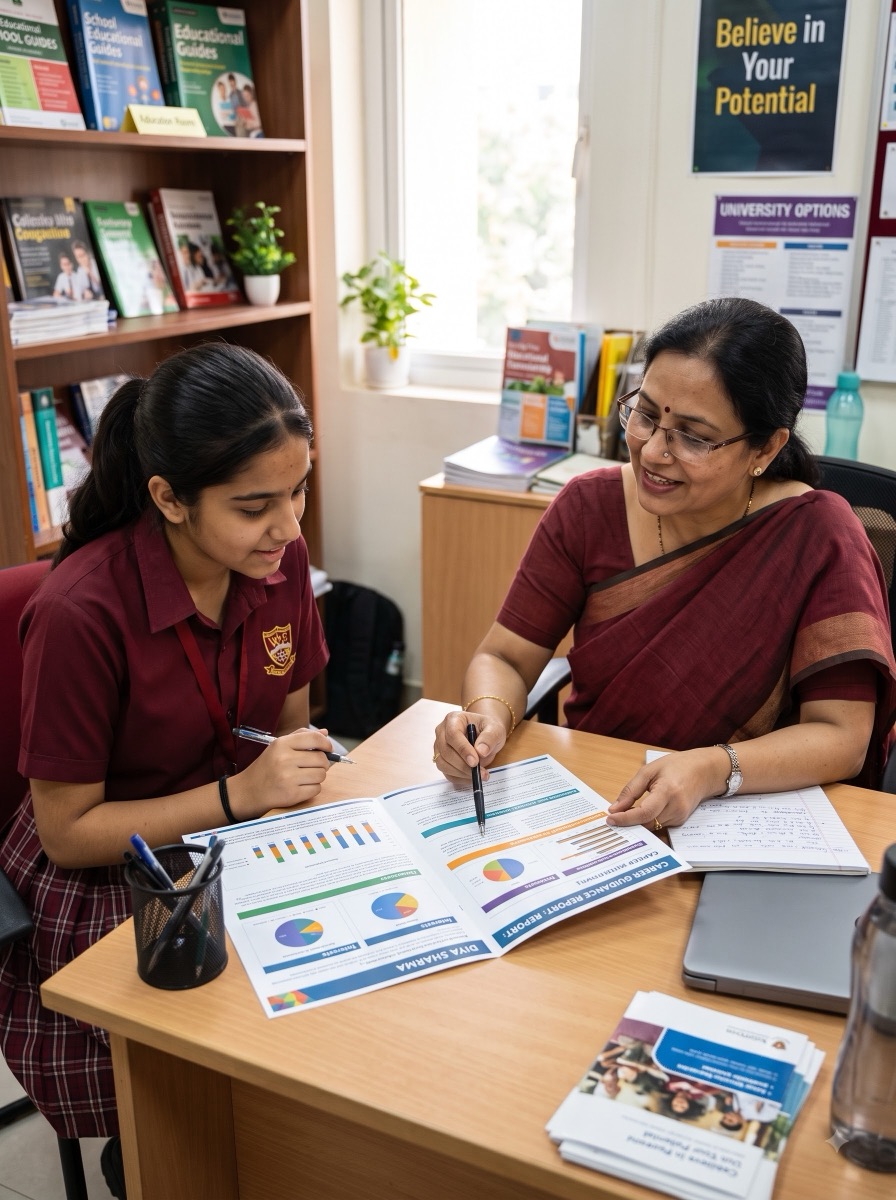 A Lodestar counsellor guiding a student through a career program